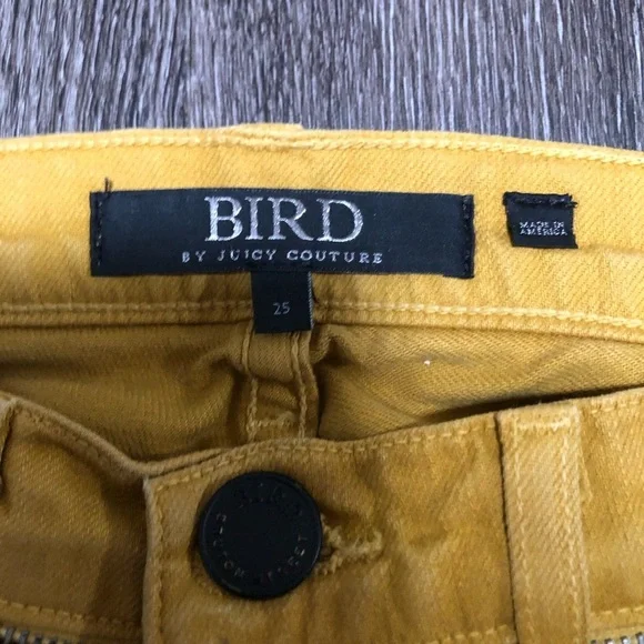 BIRD by Juicy Couture Yellow Skinny Jeans with Zipper Details - Size 25 - Picture 4 of 8
